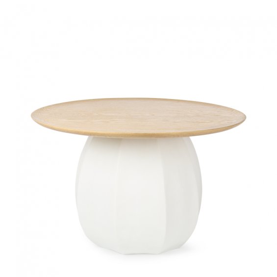 stolik szklany dymiony szarobeżowy, naturalny dąb