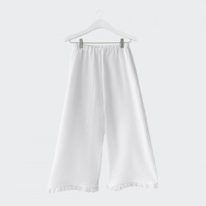 Muślinowe spodnie culotte białe