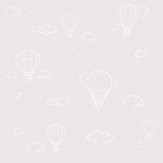 Tapeta beżowa z latającymi balonami