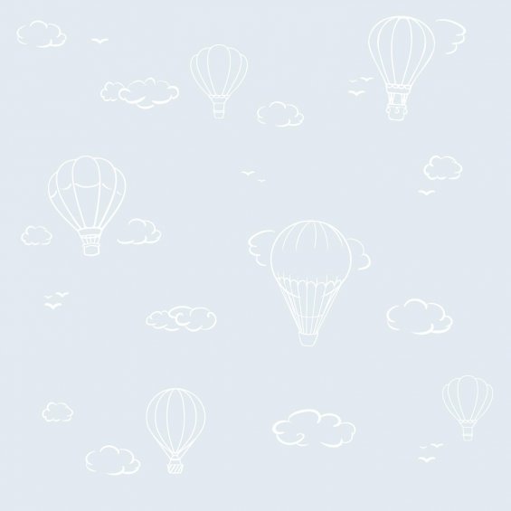 Tapeta błękitna z latającymi balonami