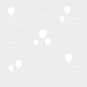 Tapeta szara w baloniki i chmurki (na wymiar)