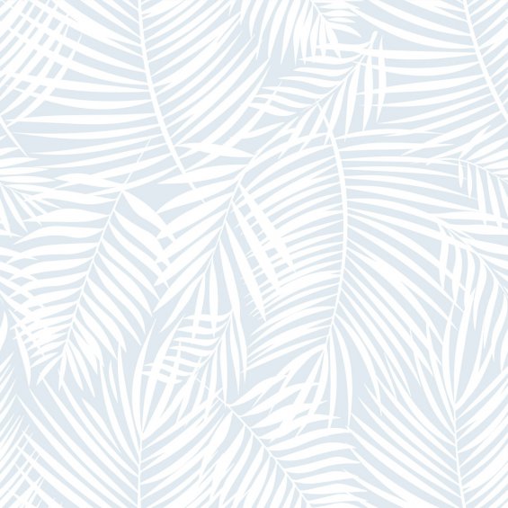 Tapeta błękitna w liście palmowe