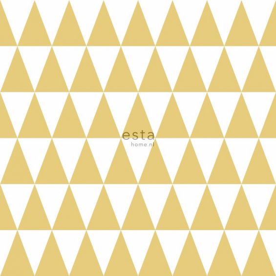 Tapeta w żółte i białe trójkąty