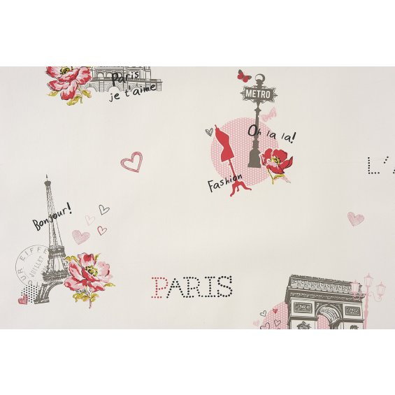 tapeta dziewczęca z motywami paryskimi