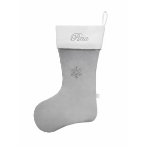 Personalizowana skarpeta świąteczna szara