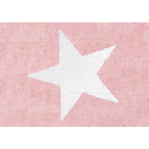 Dywan różowy z białą gwiazdą