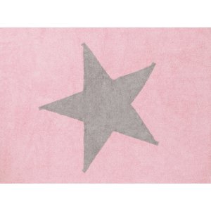 Dywan różowy z jasnoszarą gwiazdą
