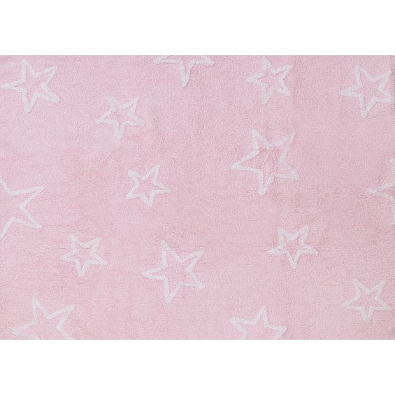dywan różowy z białymi gwiazdami