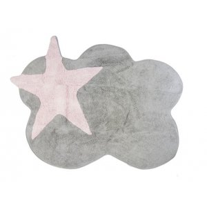 Dywan szara chmurka z różową gwiazdą