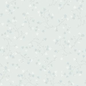 Tapeta w białe kwiatki na miętowym tle