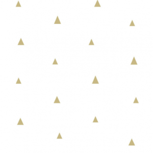 Tapeta biała w złote trójkąciki