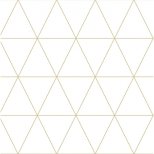 Tapeta biała w złote trójkąty