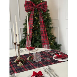 Bieżnik granatowy w kratę