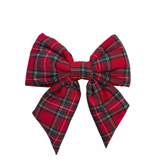 Dekoracyjna kokarda XL w czerwoną kratę