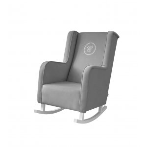 Fotel bujany Modern antracytowy z emblematem