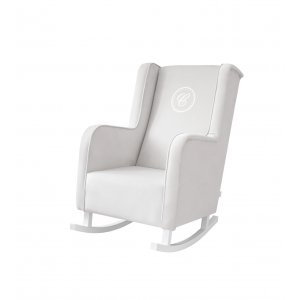 Fotel bujany Modern kość słoniowa z emblematem