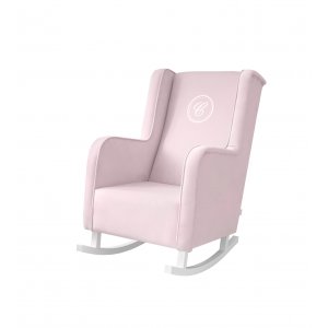 Fotel bujany Modern pudrowy z emblematem