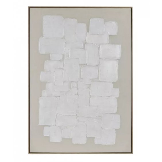 VICENZA - dekoracja ścienna - len / drewno sosnowe - dł. 103 x szer. 4,3 x wys. 143 cm - ecru