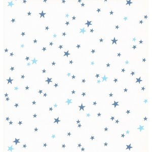 Tapeta biała w niebieskie gwiazdki Les Petits Curieux