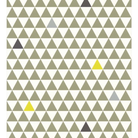 Tapeta z motywem zielonych trójkącików Les Petits Curieux
