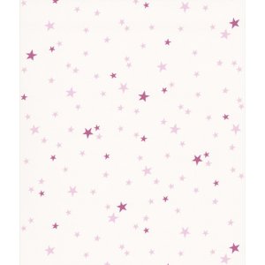 Tapeta biała w fioletowe gwiazdki Les Petits Curieux