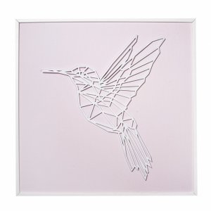 Obraz XL pudrowy z kolibrem