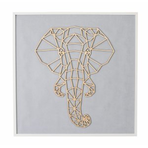 Obraz XL szary ze słoniem
