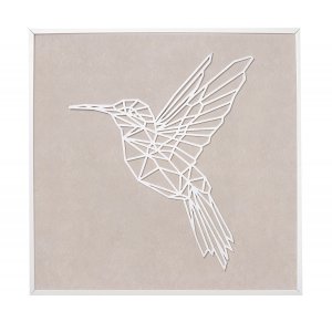 Obraz XL beżowy z kolibrem